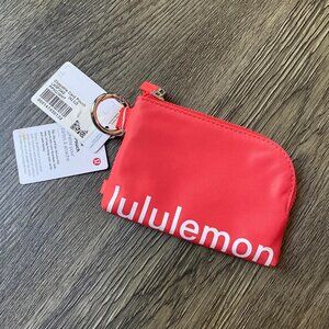 LULULEMON Clippable Card Pouch Cardholder Pink Punch White
